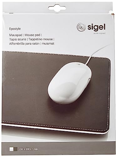 SIGEL SA105 Mauspad Eyestyle aus hochwertigem Leder-Imitat, schwarz / weiß