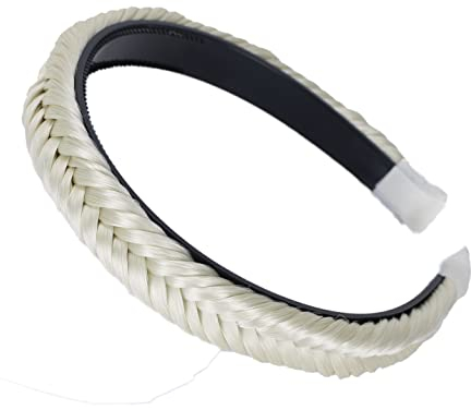 CAISHA Haarreifen Zopf Geflochten Haarteil Haarband Kopfschmuck Haarschmuck Platinblond HHR7