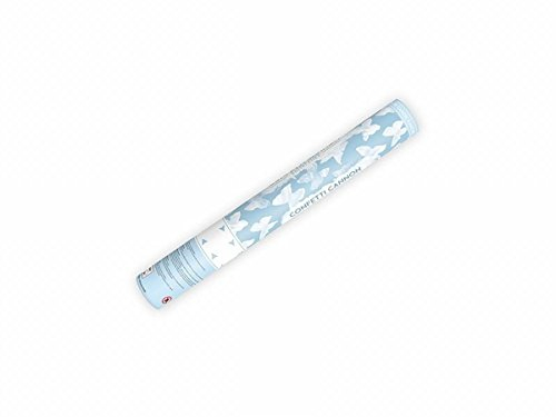 1 X 5 x weiße Schmetterlinge Konfetti Regen Kanone Shooter Konfettibome Partypopper 40 cm lang Hochzeit