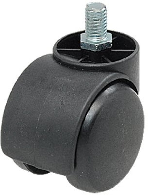 sourcing map M10 Coarse Thread Stem Connector Twin-Wheel Black Chair Trolley Caster with Step