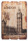 levandeo Holzbild Holzschild London BigBen England Schild 60x40cm - Wandbild Dekoschild Vintage Bild Holz Holzlatten Holztafel Wanddeko Wandobjekt Wandschild