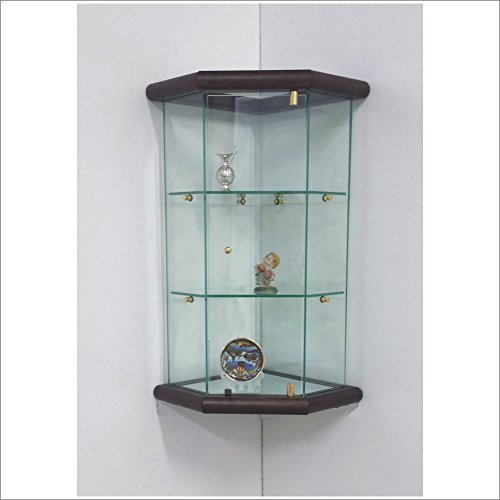 Glashängevitrine zur Wand Winkel VM502T-TR (Holz dunkel Nussbaum Farbe)
