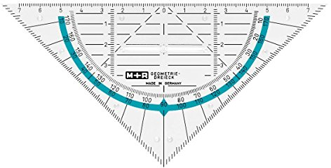 M+R 23170300 Geodreieck glasklar, bruchfest, 16 cm