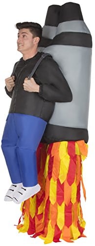 Morph Aufblasbares Raketen Kostüm für Erwachsene, Jetpack Verkleidung, lustiges Faschingskostüm Damen Herren - Einheitsgröße