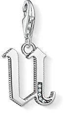Thomas Sabo Women Charm Pendant Letter A-Z Charm Club Blackened 925 Sterling Silver