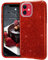 MATEPROX Glitter Case Compatible with iPhone 11 - Sparkle Sparkly Bling Cute, 3 Layer Hybrid, Anti-Slick Protective Case for iPhone 11 6.1'' - Red