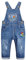 KIDSCOOL SPACE Salopette di jeans per bebè e bimbe a scatto gamba/cavallo facile da cambiare pannolino, blu, 3-4 anni