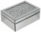 HomeZone Joyero de cristal con espejo de diamante aplastado plateado con caja de terciopelo negro para almacenamiento, cajones organizadores para maquillaje de mujer