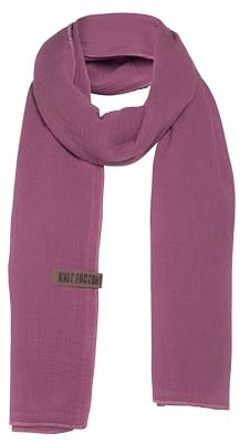 Knit Facory - Liv Schal - Fein Gewebter Damen Schal - Luftiger Musselinschal - Für Frühling und Sommer - 100% Bio-Baumwolle - Violett
