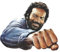 Blechwaren Fabrik Braunschweig GmbH Bud Spencer und Terence Hill - Bud Spencer mit Faust - konturgeschnittenes Stahl-Blechschild - 45x45 cm BUDC02