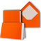 25x Karten-Set DIN B6-12 x 17 cm - 120 x 170 mm - Falt-Karten mit Brief-Umschlägen & Einlege-Blätter - Gerippte Struktur Oberfläche - Orange - Vintage Einladungskarten