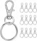 Keyrings Key Chain Clip Hooks 12pcs Keychain Hooks with Key Ring Unisex Keyring Keychains for Key Jewelry DIY Crafts