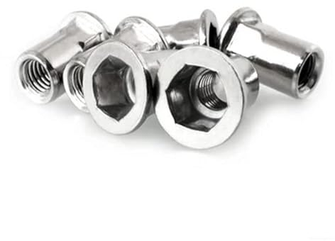 M3 M4 M5 M6 M8 M10 Edelstahl Flachkopf Halbmutter Sechskant Nietmutter M8 10 Stück