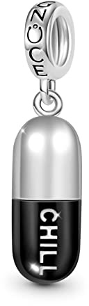 GNOCE Charm Anhänger Chill Pill Anhänger Sterling Silber Schmuck Geschenk Für Frauen Fit Schlangenkette Armbänder/Halskette