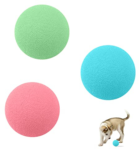 3 Stück Hundeball Spielzeug 4cm Gummi Hundespielzeug Ball Unzerstörbares Hundespielzeug Kauspielzeug Elastische Toss Ballspielzeug für Hund Welpen Katzen Interaktives Hundespielzeug für Training