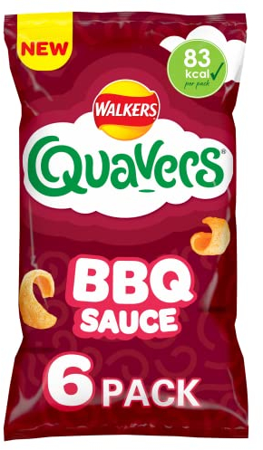 Walkers Quavers BBQ Multipack Snacks Crisps 6x16g