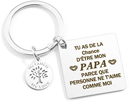 QONCV Idee Cadeau Fete des Peres Original Porte Clef Personnalisé,Cadeau Fête des Pères,Anniversaire Papa Idées Cadeaux Homme,Cadeau Merci Papa Noel Noël Cadeau Remerciement Saint Valentin Papa