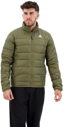 adidas Uomo Essentials Light Down Jacket, olive strata, XL