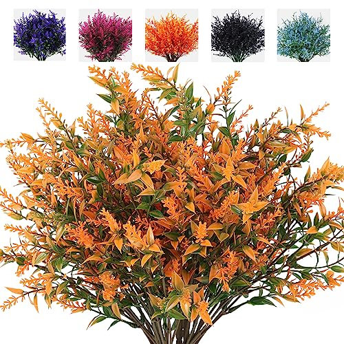 RECUTMS Artificial Flowers for Outdoors Artificial Fall Flowers for Outdoors UV Resistant Artificial Plants Outdoor Artificial Flowers for Outdoors in Pots(Salmon)