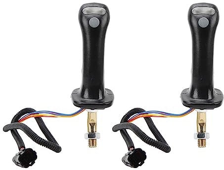 Akozon Excavator Joystick Lever, 2Pcs 3 Button Excavator Joystick Handles 6 Pin Aluminum Alloy for Doosan DH DX150 215 225 300 370‑9C