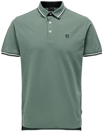 ONLY & SONS Men's Onsfletcher Slim SS Polo Noos Polo Shirt, Dark Forest, M