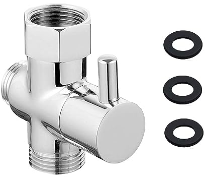 3 Voies Douche G1/2 Vanne de Commutation en Laiton, 3 Voies Soupape, Robinet Wc 3 Voies, Laiton Massif G1/2 Douchette Composants de Douche, Inverseur Douche, Douchette Adaptateur