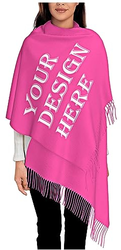 LucBuy Personalisierte Schals mit Foto Text, Kundenspezifische Kaschmir-Schalverpackungen,Weiche Maßgeschneiderte Große Tücher für Damen und Herren,Winterwarm Schal Stahl Decke Kap Geschenke (A6)