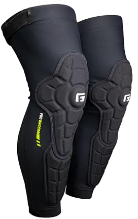 G-Form Pro-Rugged 2 Paraginocchia-Spalle - Compressione Protezioni del Ginocchio per Ciclismo, Pattinaggio e Sport sulla Neve - Protezioni per Ginocchia e Stinchi - Nero, Giovane Grande/X-Large