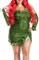 GPLOPEEY Deluxe Green Ivy Costume da donna Sexy Poison Ivy Halloween Costume Fake Leaves abito senza maniche con paillettes set di guanti (01 verde, XL)