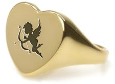 Gold Amor Siegelring - Personalisierte Amor Ring - Engel Gravur Ring - Romantisches Geschenk Ring