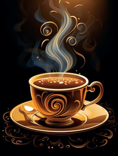 Bimkole DIY 5D Diamond Painting Kits Zubehör Kaffeetasse, Diamant Malerei Kit Voll Runde Bohrer Malen nach Zahlen Malerei Stickerei Kreuzstich Diamond Dekoration 30X40cm