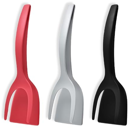 Atuoxing 3pcs Espátula Huevos Fritos, Espátula Doble para Huevos Fritos, 2 en 1 Antiadherente Espátula para Huevos, Adecuado para Huevos Fritos, Hamburguesas, Tostadas