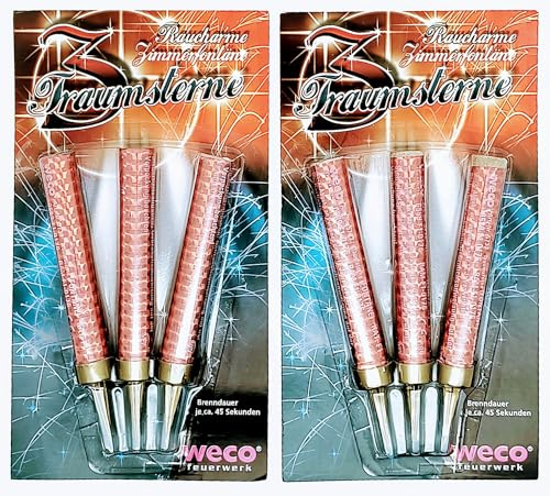 Weco 45 Sek Tortenfontäne Zimmerfontäne Eissterne Zaubersterne Eisfontäne Traumsterne mit roter Flamme für Verlobung Hochzeit Geburtstag Kinder und Deko für Kuchen Torten (6)