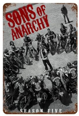 HAMAQAA Wanddekoration, Motiv: Sons of Anarchy, Metallblech-Poster, moderne Heimdekoration, Kunst, Metallposter, Hausbar, Laden, Dekorationen, Vintage-Schild, Geschenk, 30 x 20 cm