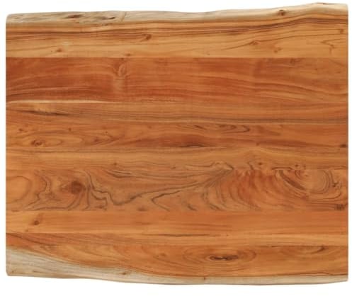 vidaXL Tischplatte, Holzplatte Rechteckig, Massivholzplatte für Bartisch Beistelltisch Esstisch, Ersatztischplatte, 100x80x2,5cm Massivholz Akazie Baumkante