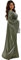 Women Satin Abaya Dress Islam Muslim Summer Batwing Sleeve Maxi Dress Kaftan Robe Ramadan Clothes ArmyGreen