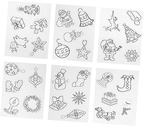 Lurrose Weihnachts Schrumpffolien 6 Stück Wärmeschrumpfbare Bastelfolie Mit Weihnachtsmotiven Selbstgemacht Handwerks Zubehör Für Kinder Und Erwachsene