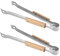 CIYODO 2St Holzkohleclip Outdoor-Grillclip Brotzange Kochzange Steak-Grill Grillzangen küchenhelfee küchenzange grillwerkzeug Grillclip aus Edelstahl Antihaft-Grillclip hölzern Silver