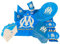 OLYMPIQUE DE MARSEILLE Pack 51 pièces : Nappe 130 x 180 cm + 6 Gobelets + 6 Assiettes + 20 Serviettes + 6 Chapeaux + 6 Sifflets + 6 Cartes d'Invitation - Collection Officielle