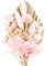 YREYBN Dried Flowers Bouquet - Real Dried Pink Flowers for Cakes, Gold & White Palm Leaves Cake Topper