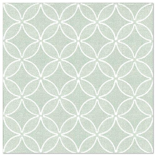 50 Servietten ROYAL Collection 1/4-Falz 40 cm x 40 cm jadegrün Circle Flowers
