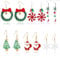 6 Paar Ohrringe Weihnachten Hängend, Weihnachtsohrringe Ohrstecker Set Weihnachtsschmuck Geschenk für Damen Kinder Mädchen, Weihnachts Schneeflocken Weihnachtsmann Tropfen Baumeln Ohrringe Stecker