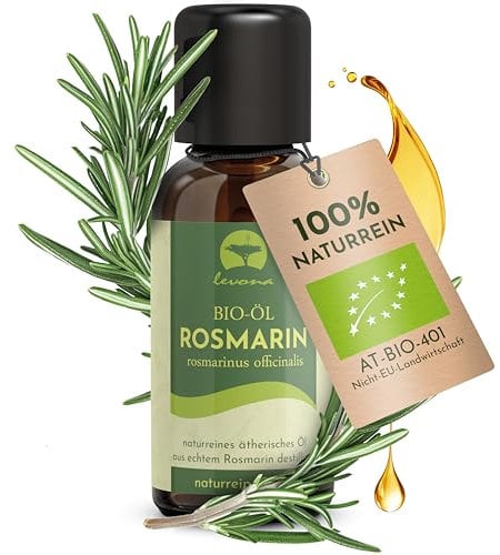 Levona BIO Rosmarinöl Haare Rosmarin ätherisches Öl [30ml] Haaröl Haarwachstum beschleunigen gegen Haarausfall Frau rosemary oil for hair rosmarin öl