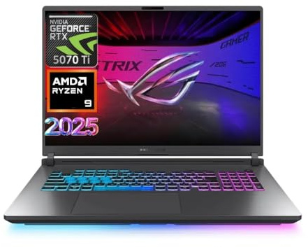 ASUS Ultimo laptop da gioco ROG Strix G16 2025, display FHD 165Hz da 16, AMD Ryzen 9 8940HX, RTX 5070 Ti, 64 GB di RAM, SSD da 2 TB, Grigio Eclipse