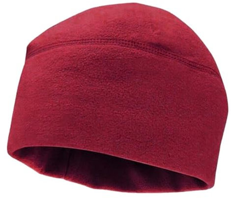 Hombres Mujeres Unisex Invierno Color Sólido Suave Cálido Reloj Gorra Polar Gorro Engrosado Gorro A Prueba De Viento Al Aire Libre,Rojo,Talla única