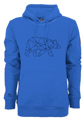 FORSBERG Pettarson Herren Hoodie mit Bärenlogo | Skandinavisch inspirierter Kapuzenpullover | All-Year Kollektion | Freizeit, Handwerk, Outdoor, Farbe:Kornblau, Größe:S