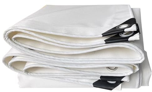 Lona impermeable de lona blanca resistente con ojales inoxidables, tamaño pequeño, 1 x 1 m a 3 x 4 m