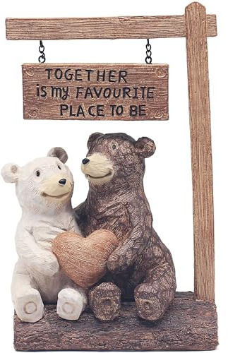 The Leonardo Collection Bear Family Sign with Quote Decor Carved Ornaments | Bear Family Design, Meaningful Message, Rustic Style, Freestanding Display, Charming Décor, Gift Ready