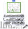 Lot de 128 vis à tête cylindrique M8 en acier inoxydable à tête hexagonale et rondelles, vis à six pans creux avec écrous, assortiment de vis de machine