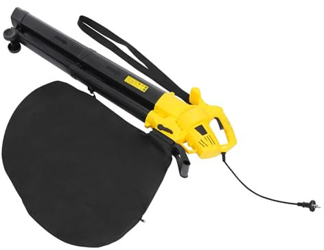 Laubsauger Elektrische Laubbläser 3000W 230V Saugen/Blasen 1 Rohr Häckseln von Laub mit Laubhäcksler Fangsack Führungsräder Tragegurt Turbolüfter 13.2m³/min Saugleistung 270km/h Blasgeschwindigkeit